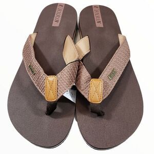 UBXRIN Flip Flops Men's Sandals Comfort Beach Thong Sandals Lightweight Brown